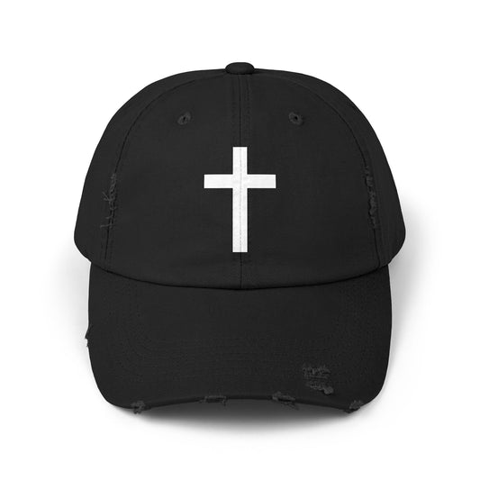 Distressed Cap with Cross