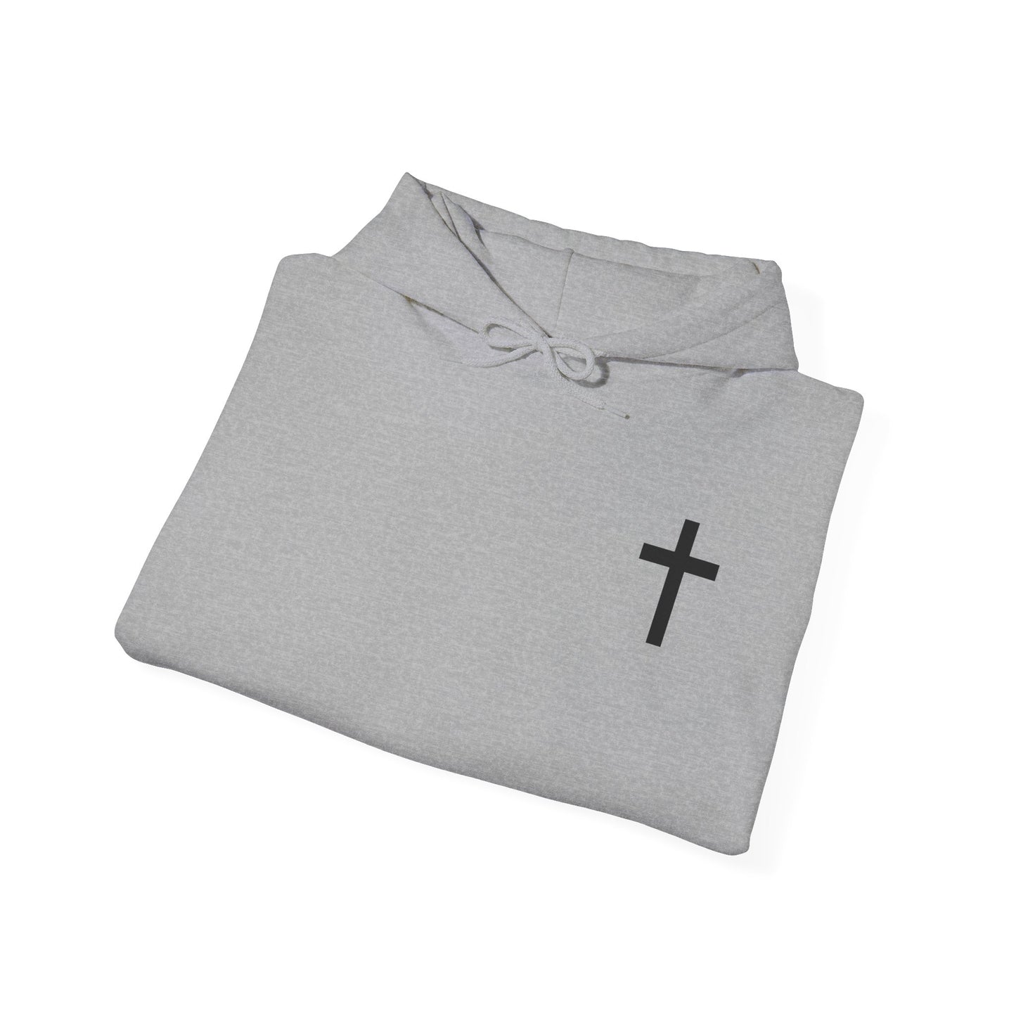 Christian Cross Hooded Sweatshirt with Matthew 6:9-13 Verse
