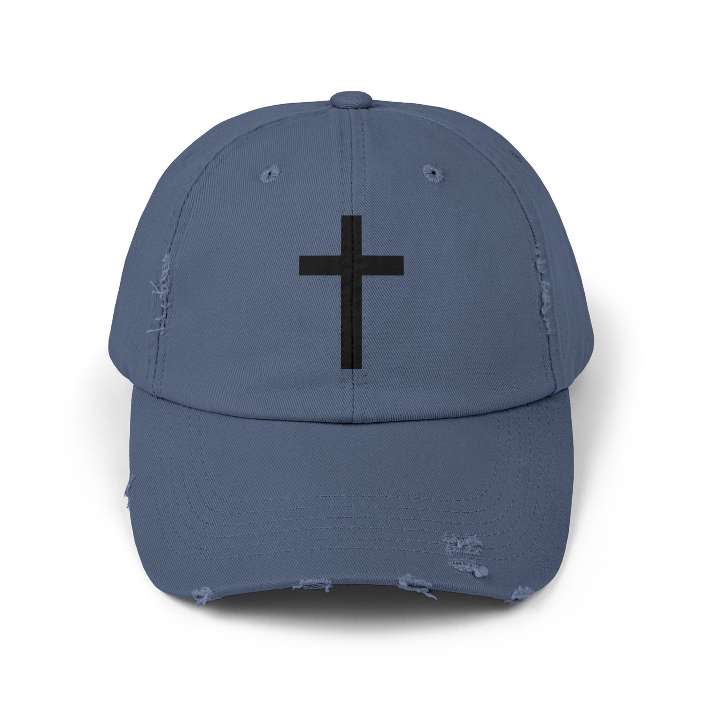Distressed Cap with Cross