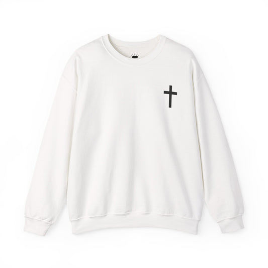 Cross Crewneck Sweatshirt with Matthew 6:9-13 Verse