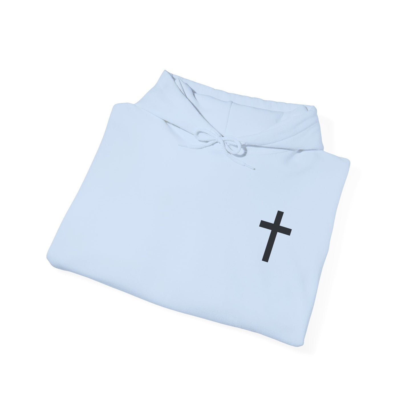 Christian Cross Hooded Sweatshirt with Matthew 6:9-13 Verse