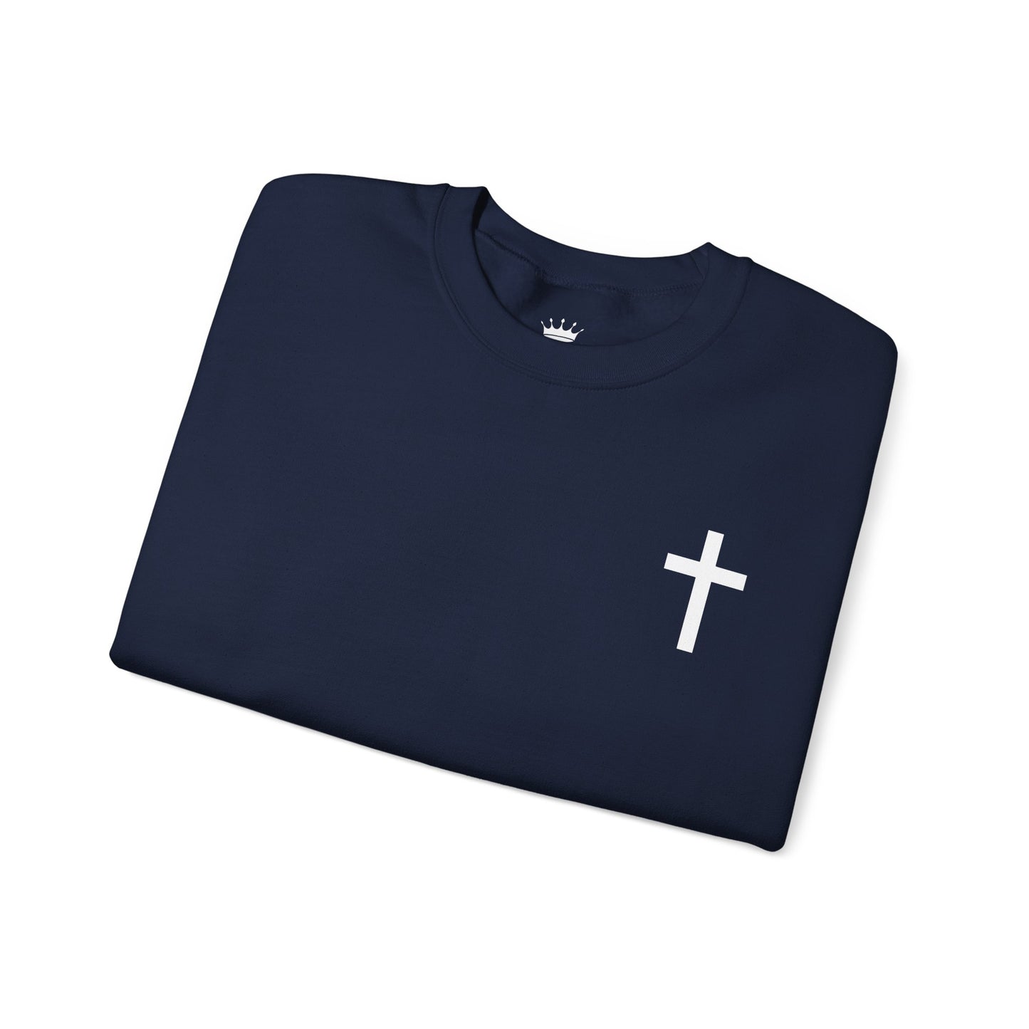 Cross Crewneck Sweatshirt with Matthew 6:9-13 Verse
