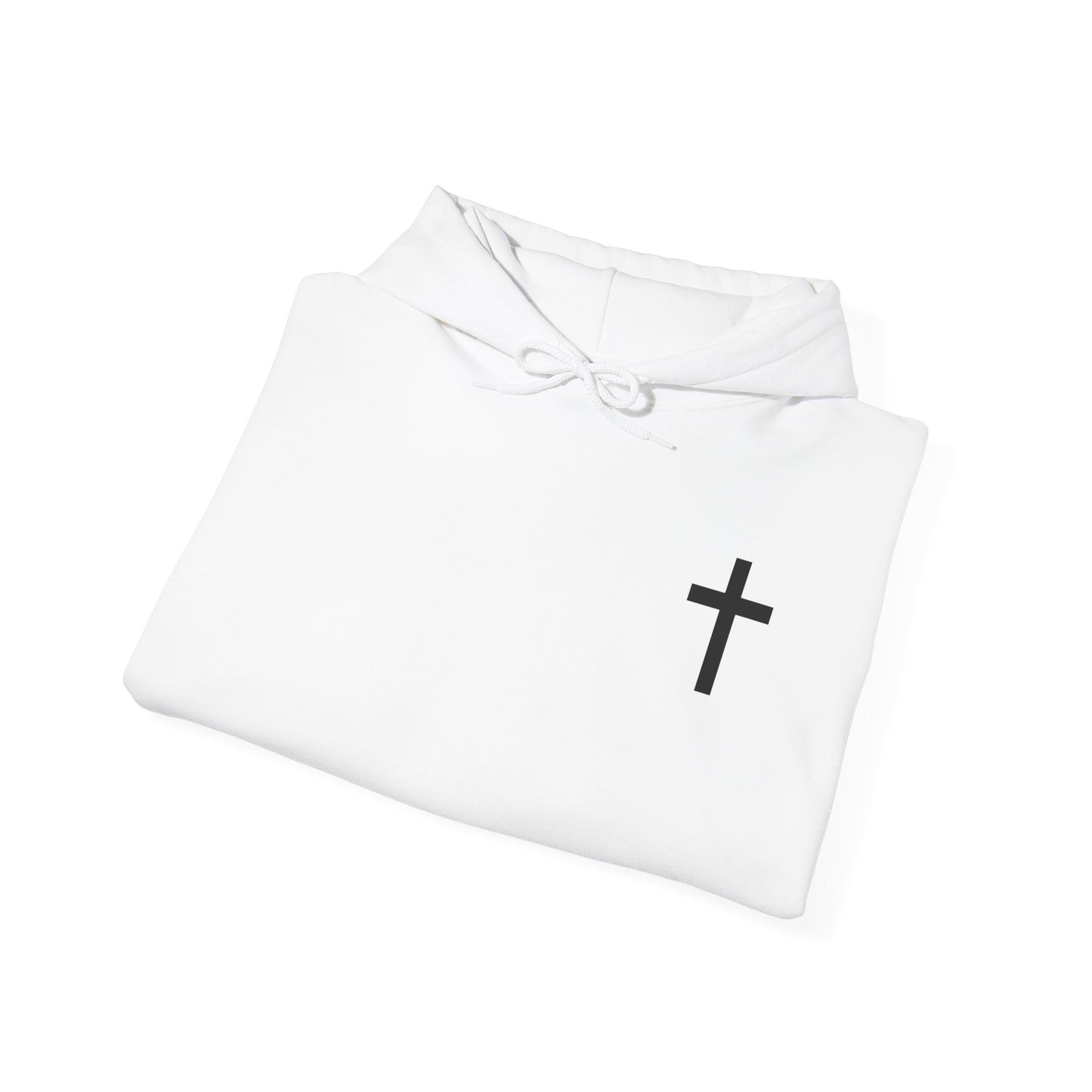 Christian Cross Hooded Sweatshirt with Matthew 6:9-13 Verse