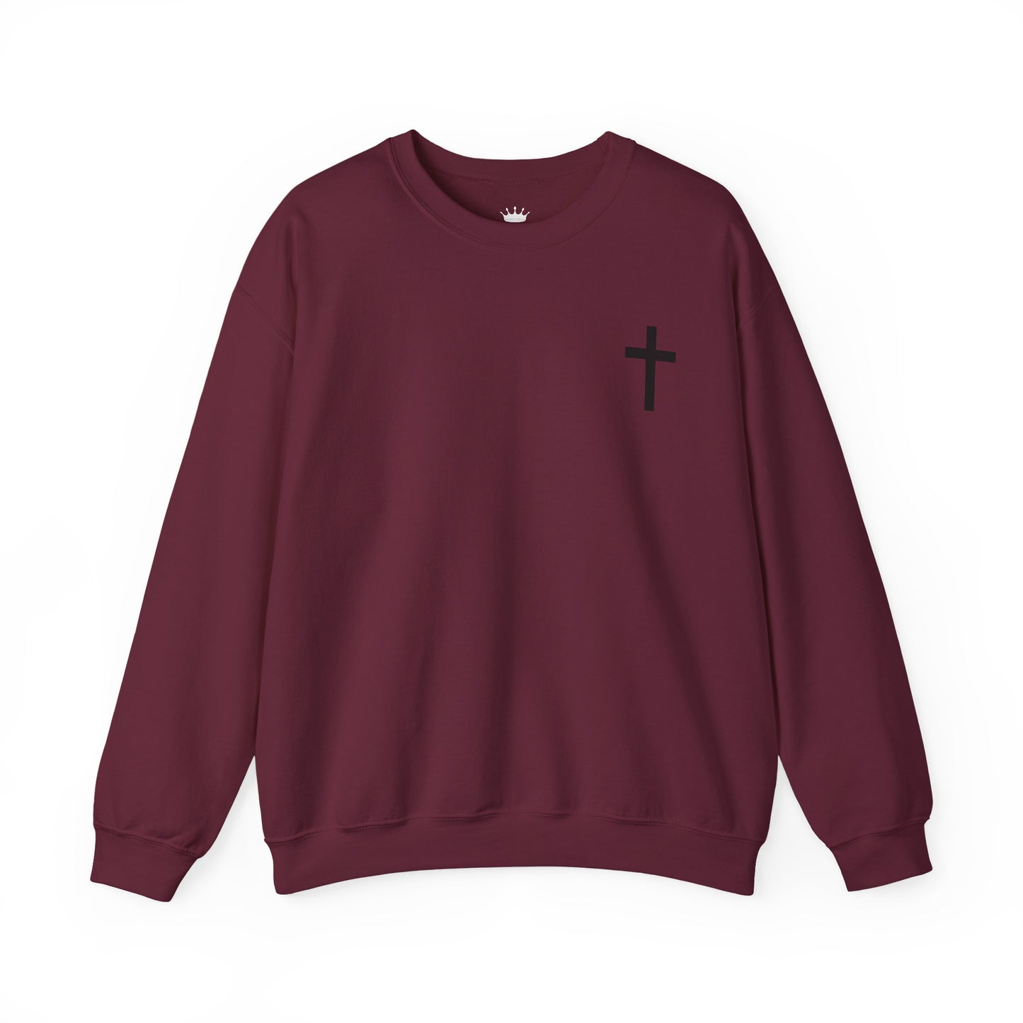 Cross Crewneck Sweatshirt with Matthew 6:9-13 Verse
