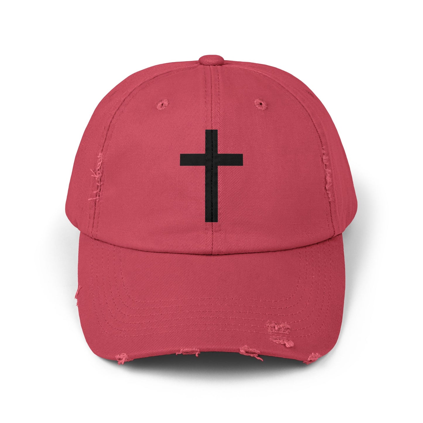 Distressed Cap with Cross