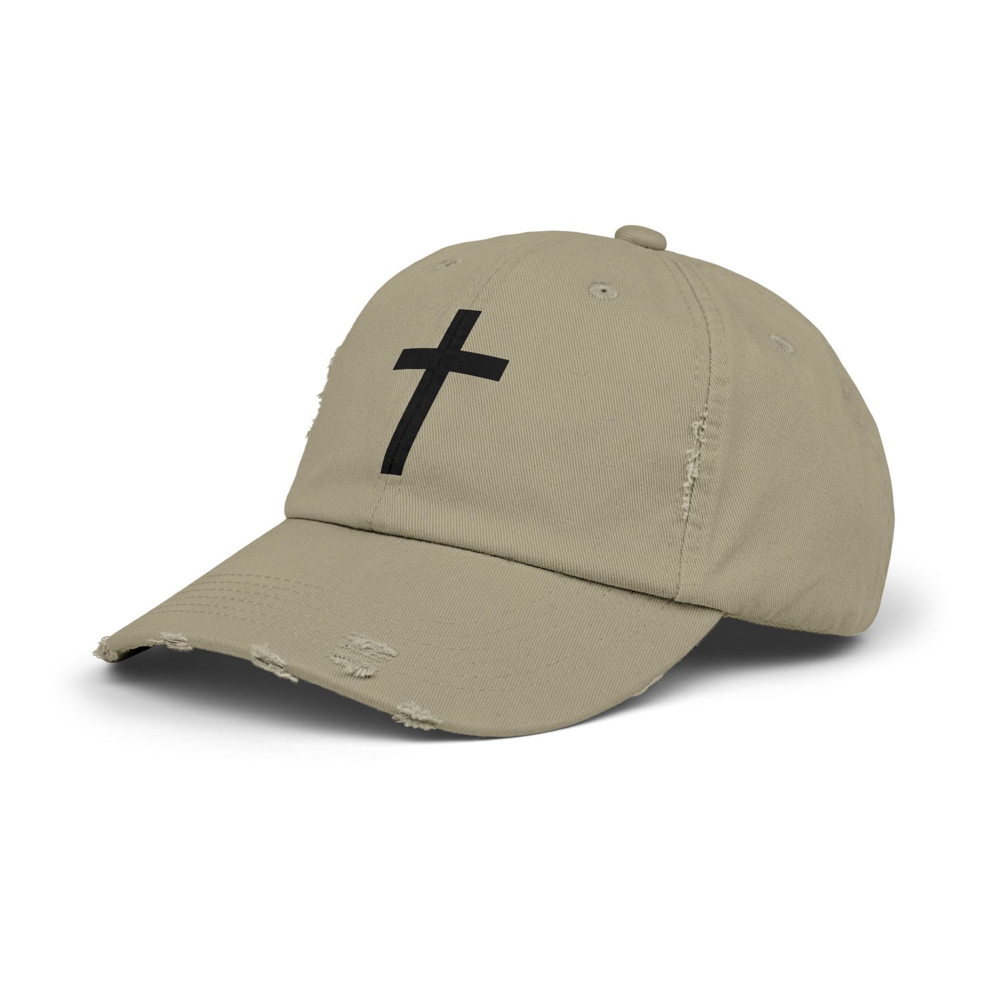 Distressed Cap with Cross