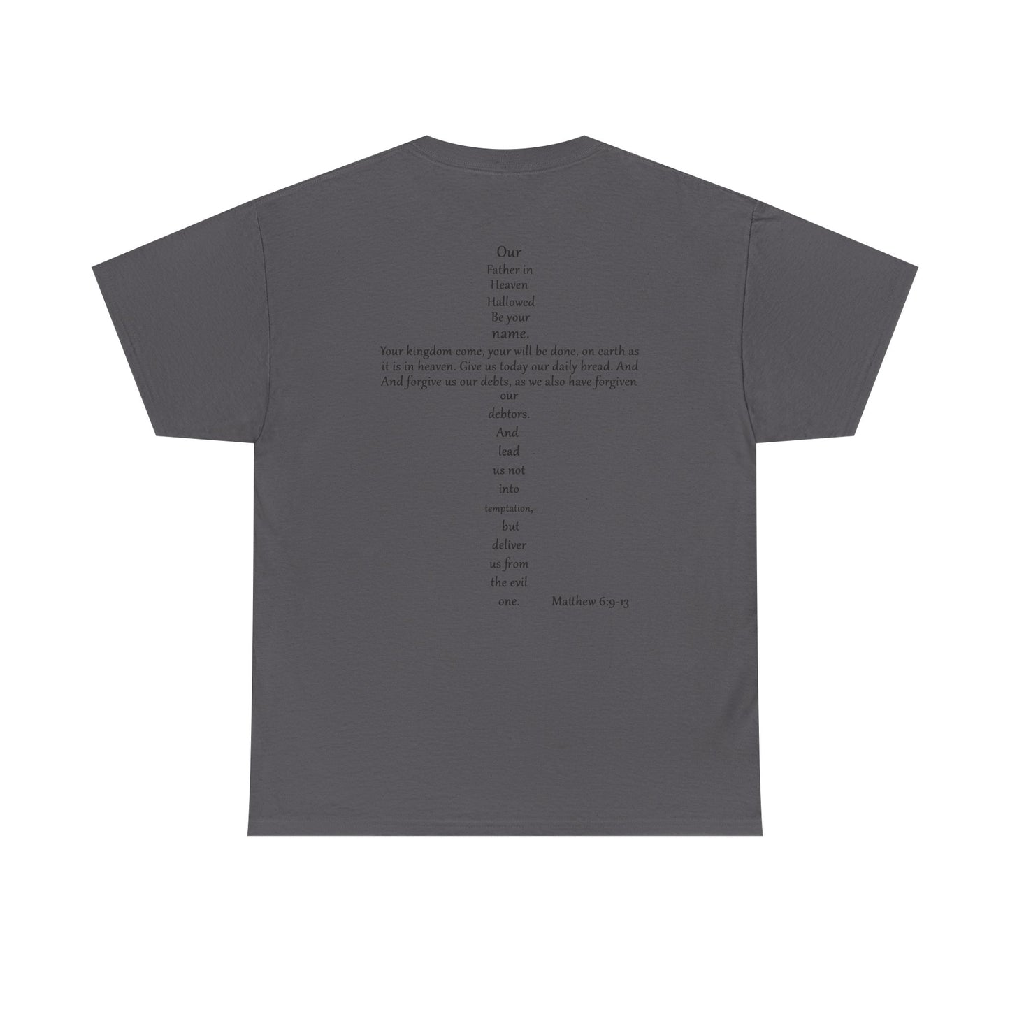 Christian Cross Unisex Tee with Matthew 6:9-13 Prayer