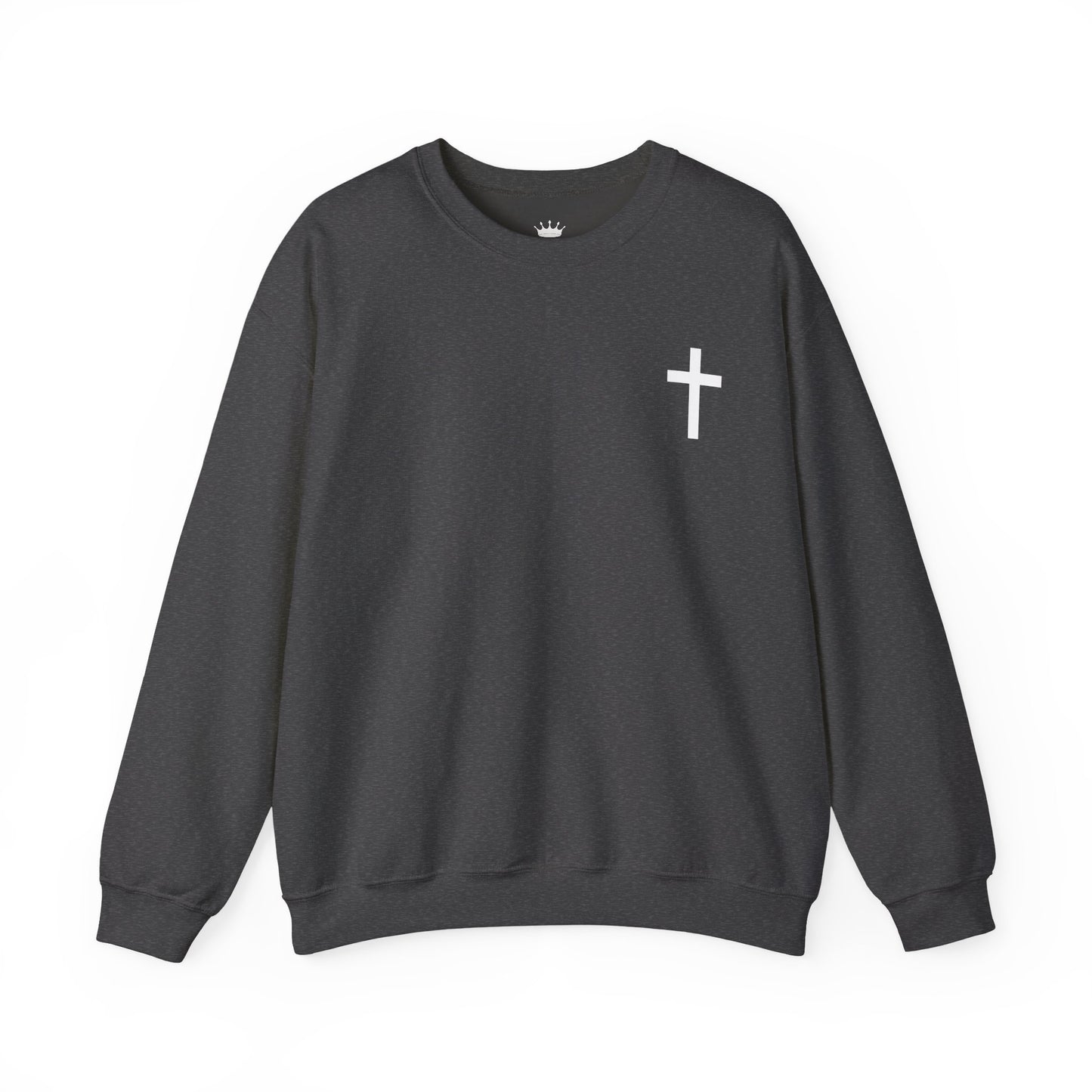 Cross Crewneck Sweatshirt with Matthew 6:9-13 Verse