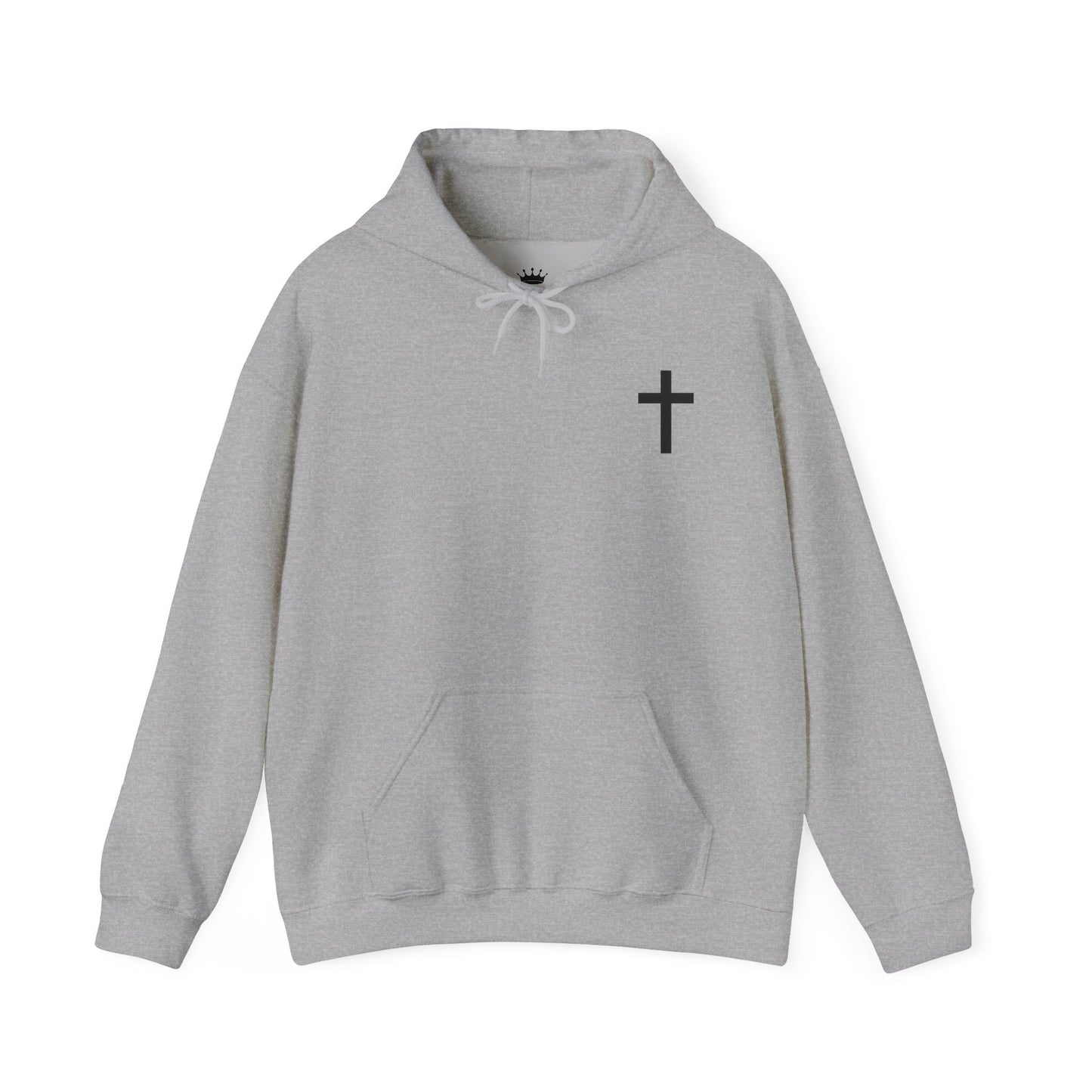 Christian Cross Hooded Sweatshirt with Matthew 6:9-13 Verse