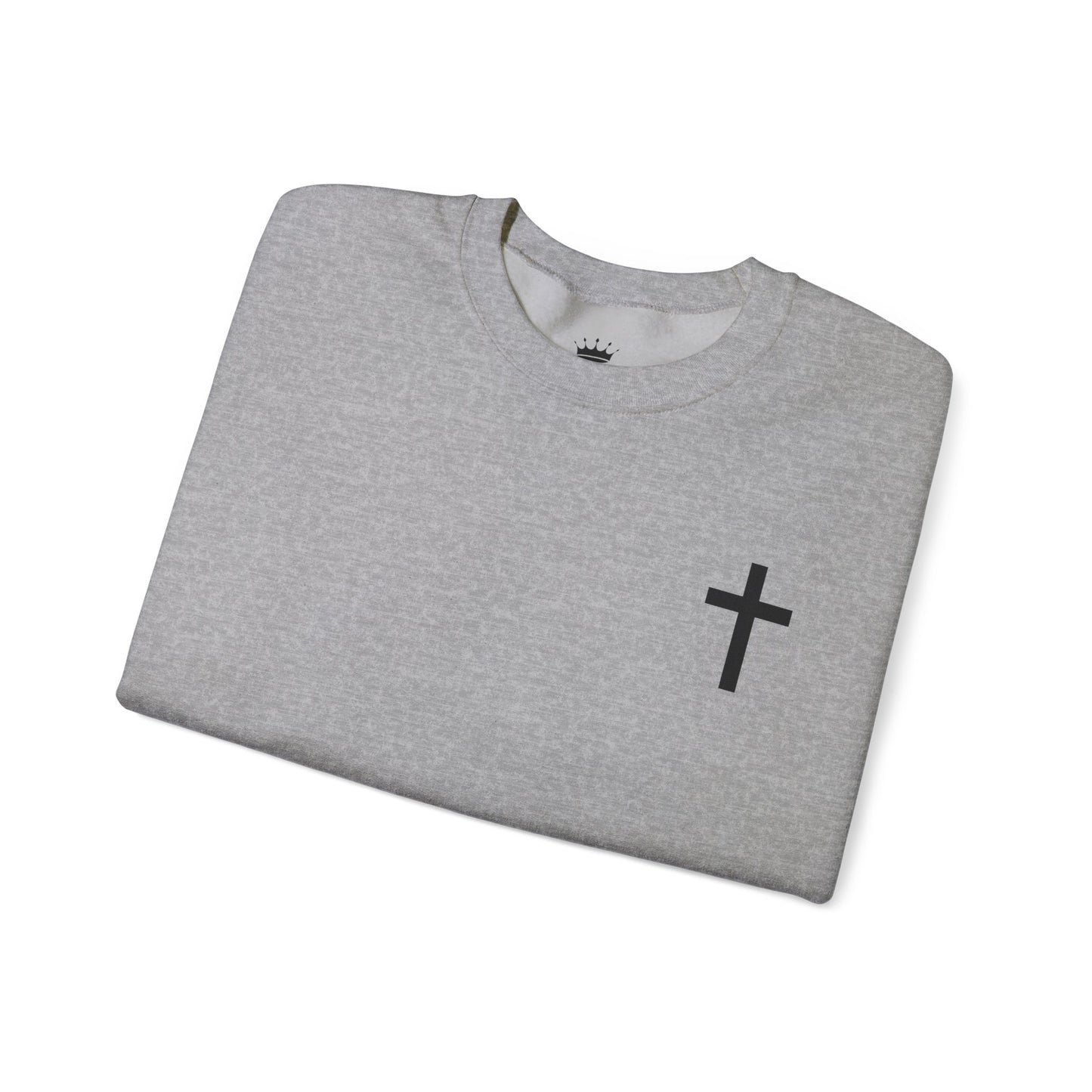 Cross Crewneck Sweatshirt with Matthew 6:9-13 Verse