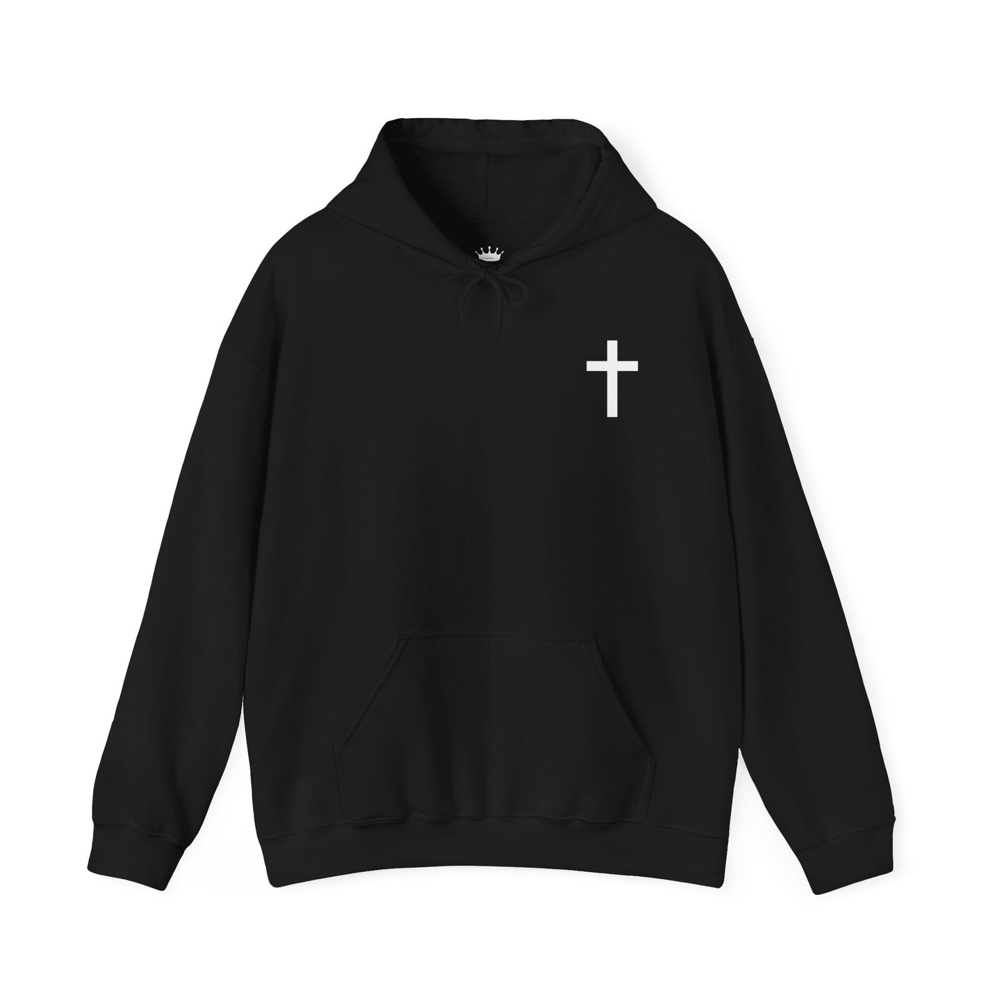 Christian Cross Hooded Sweatshirt with Matthew 6:9-13 Verse