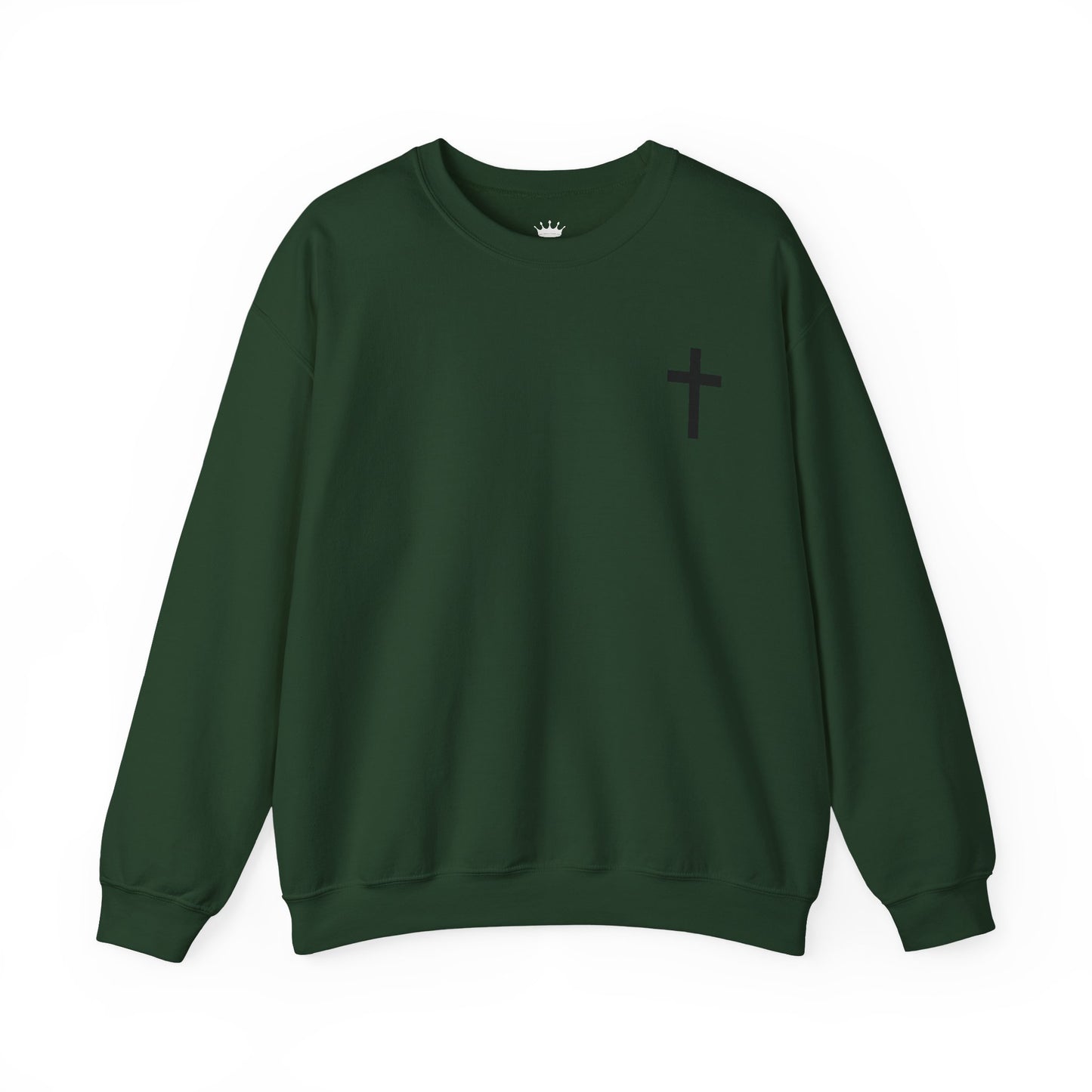 Cross Crewneck Sweatshirt with Matthew 6:9-13 Verse