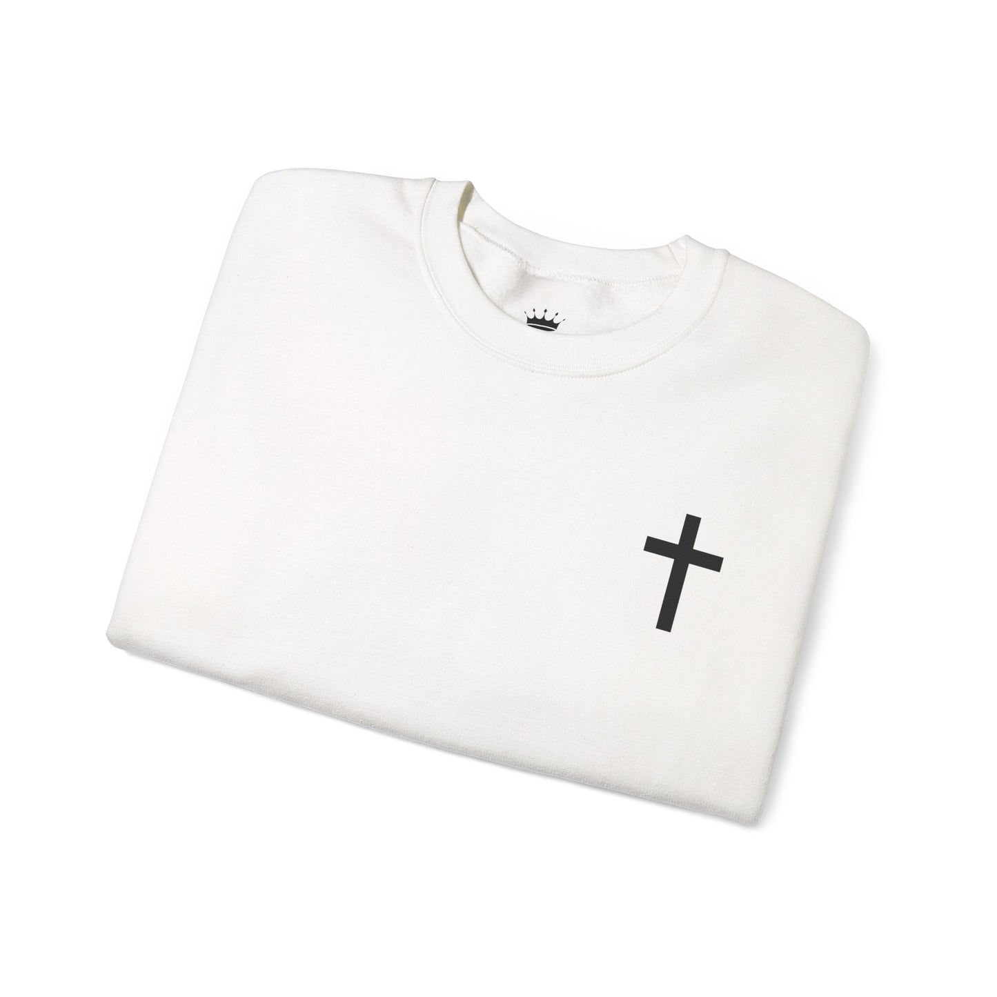 Cross Crewneck Sweatshirt with Matthew 6:9-13 Verse