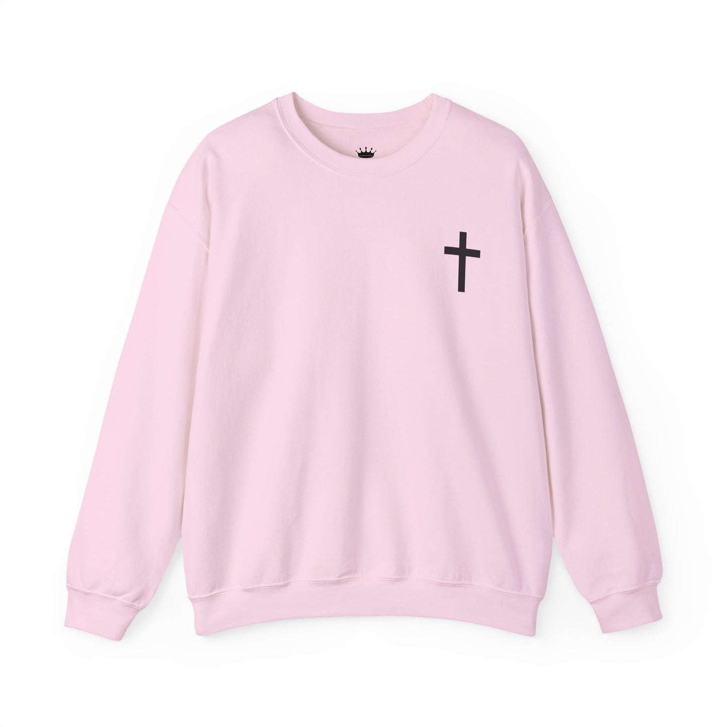 Cross Crewneck Sweatshirt with Matthew 6:9-13 Verse