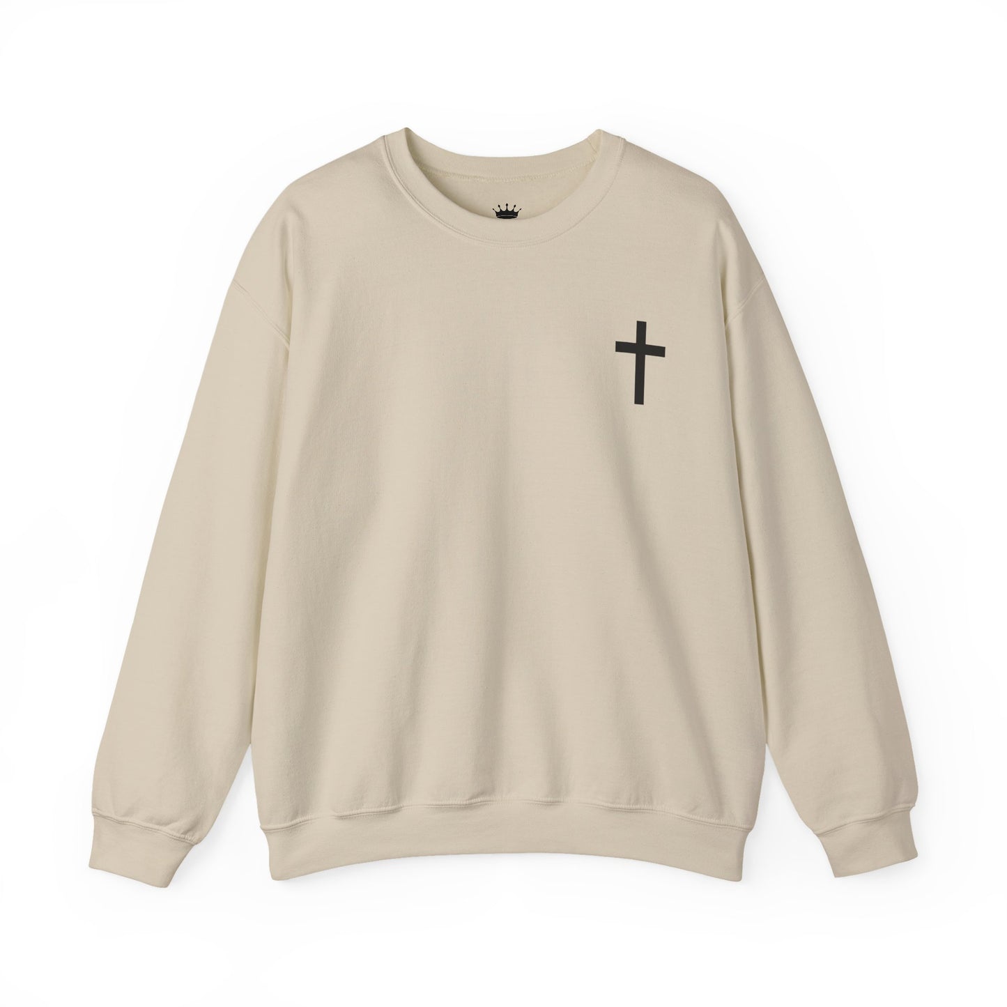 Cross Crewneck Sweatshirt with Matthew 6:9-13 Verse