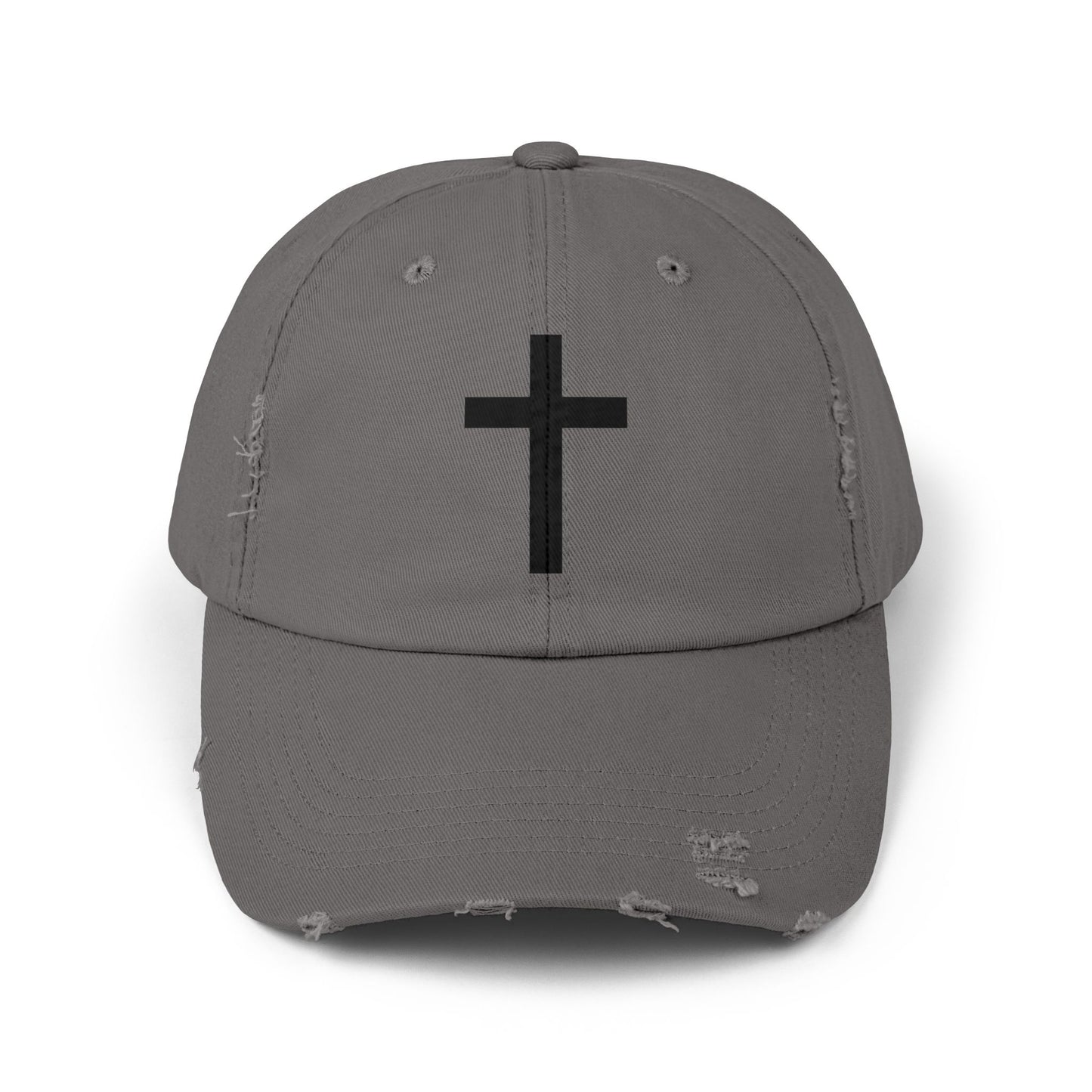 Distressed Cap with Cross