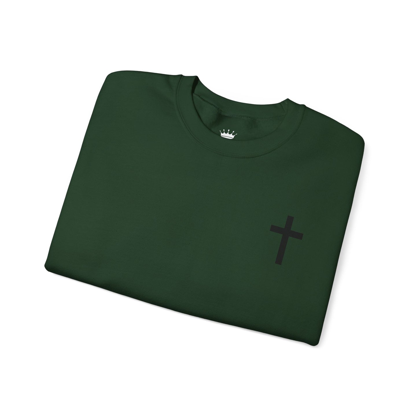 Cross Crewneck Sweatshirt with Matthew 6:9-13 Verse