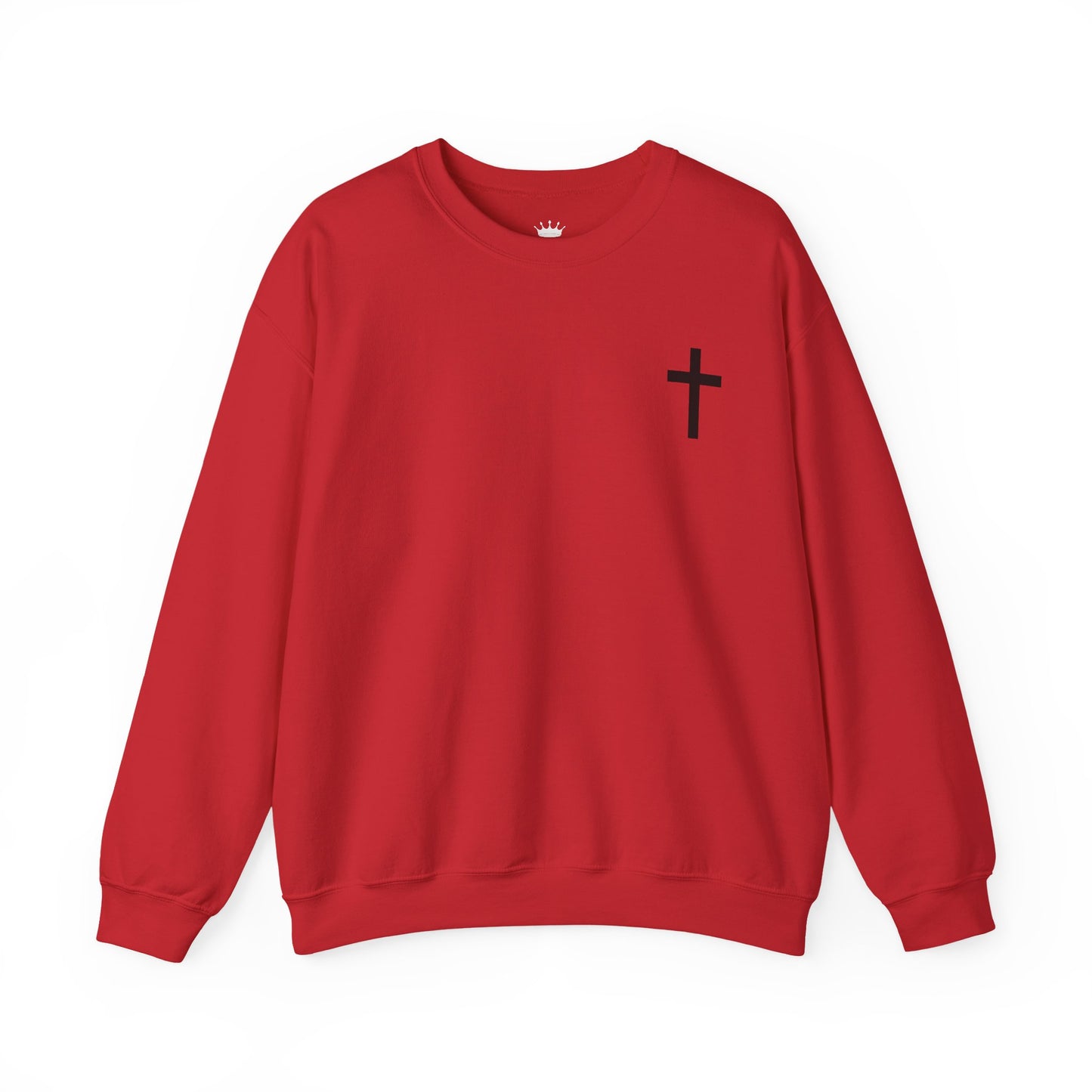 Cross Crewneck Sweatshirt with Matthew 6:9-13 Verse