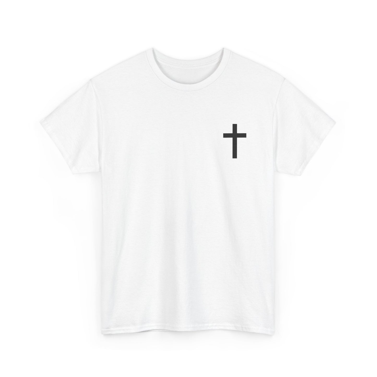 Christian Cross Unisex Tee with Matthew 6:9-13 Prayer