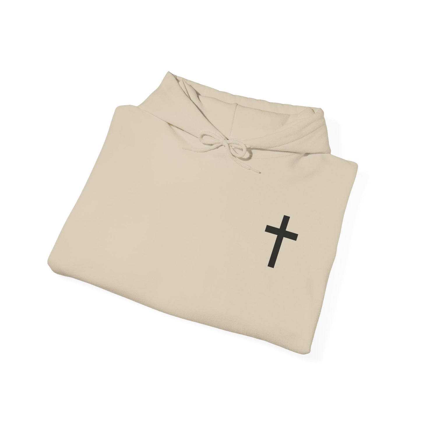 Christian Cross Hooded Sweatshirt with Matthew 6:9-13 Verse