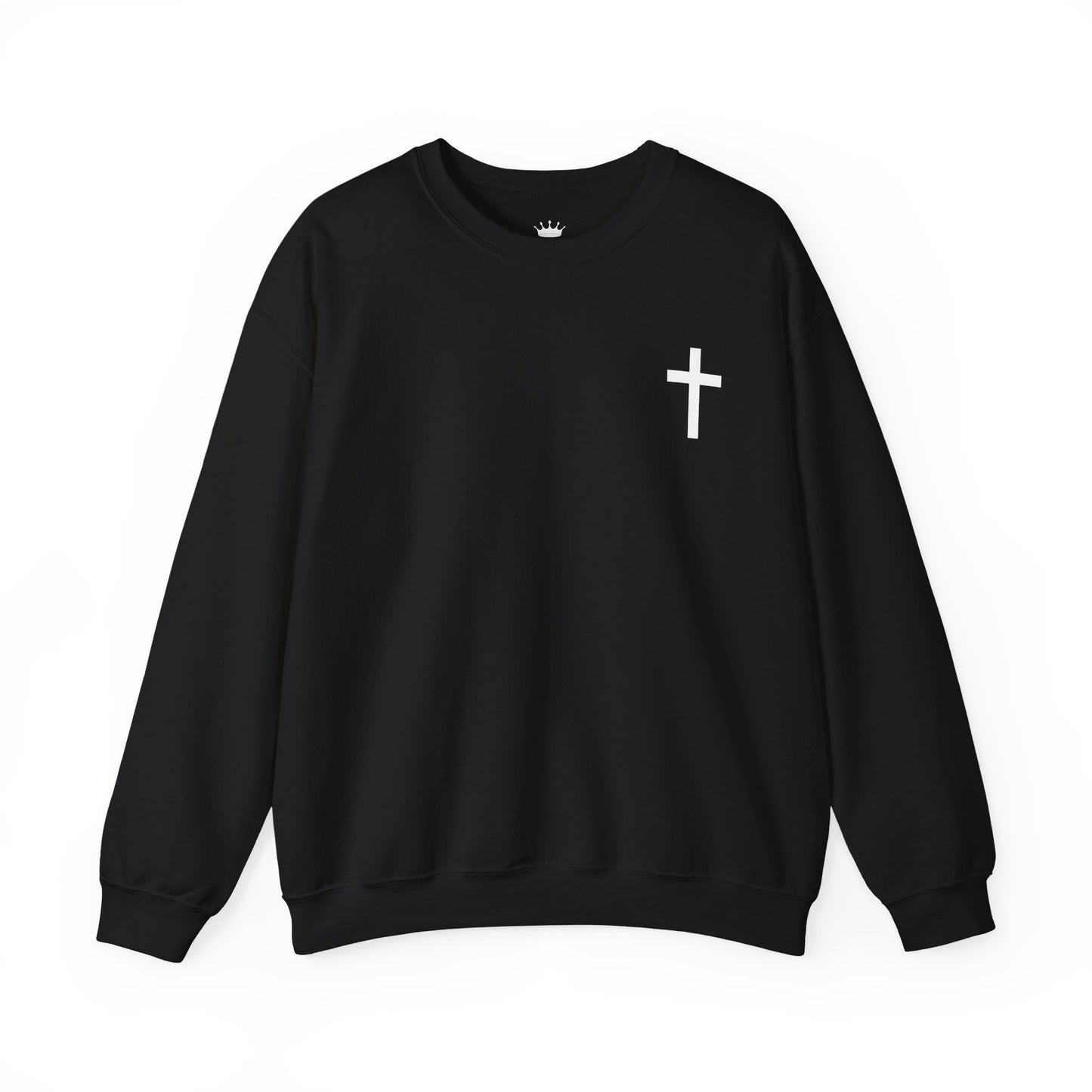 Cross Crewneck Sweatshirt with Matthew 6:9-13 Verse