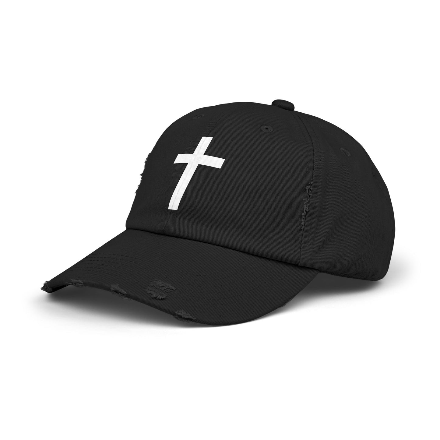 Distressed Cap with Cross
