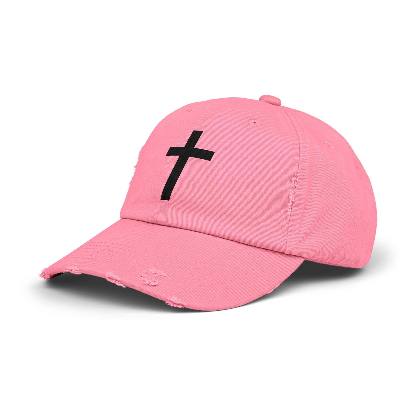 Distressed Cap with Cross