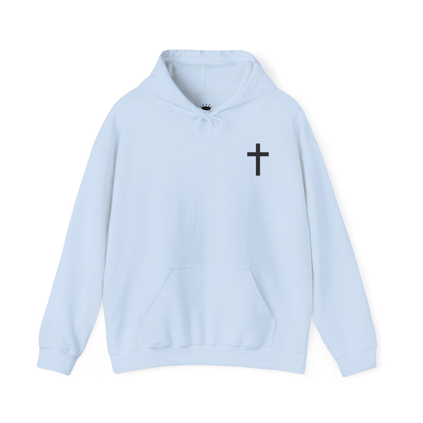 Christian Cross Hooded Sweatshirt with Matthew 6:9-13 Verse