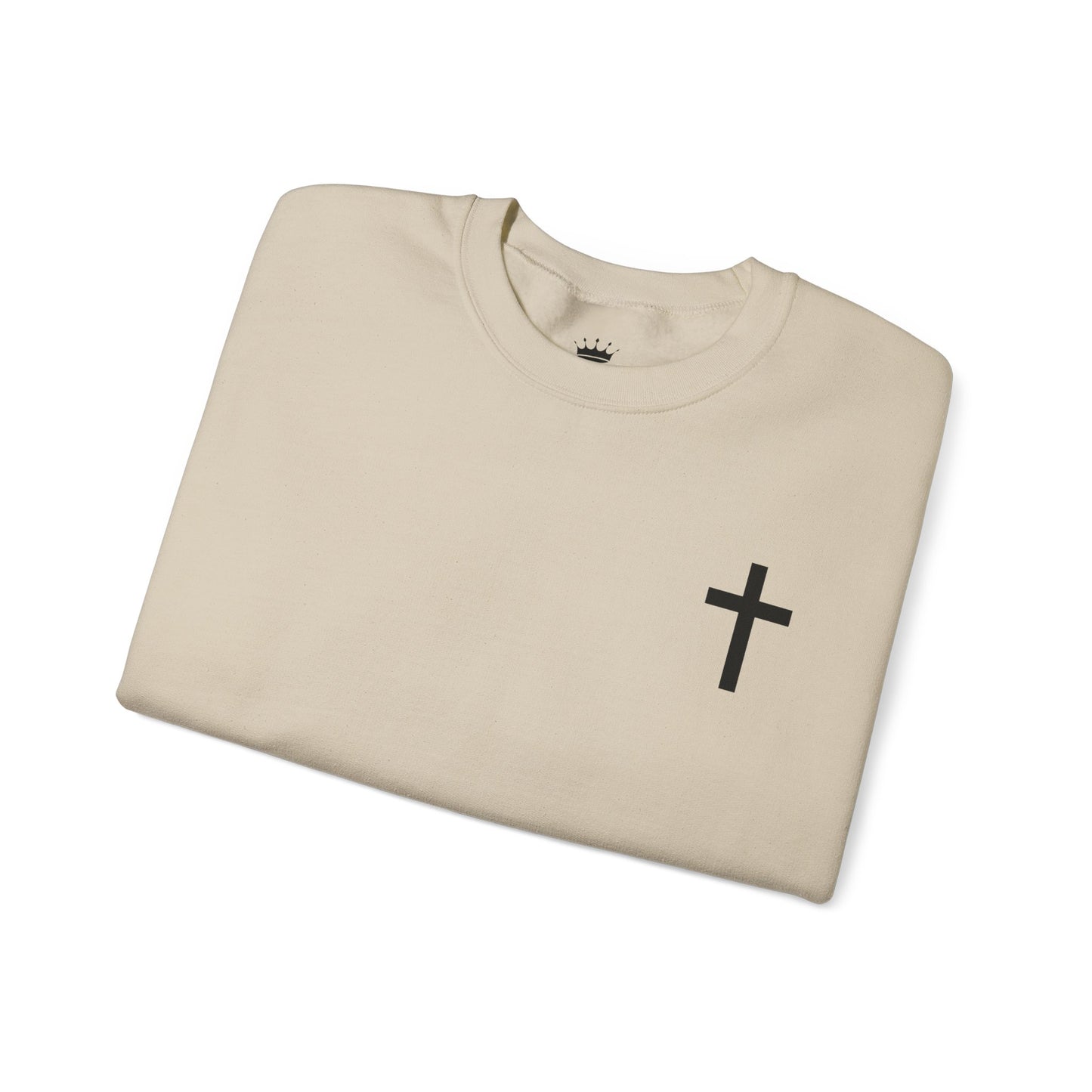 Cross Crewneck Sweatshirt with Matthew 6:9-13 Verse