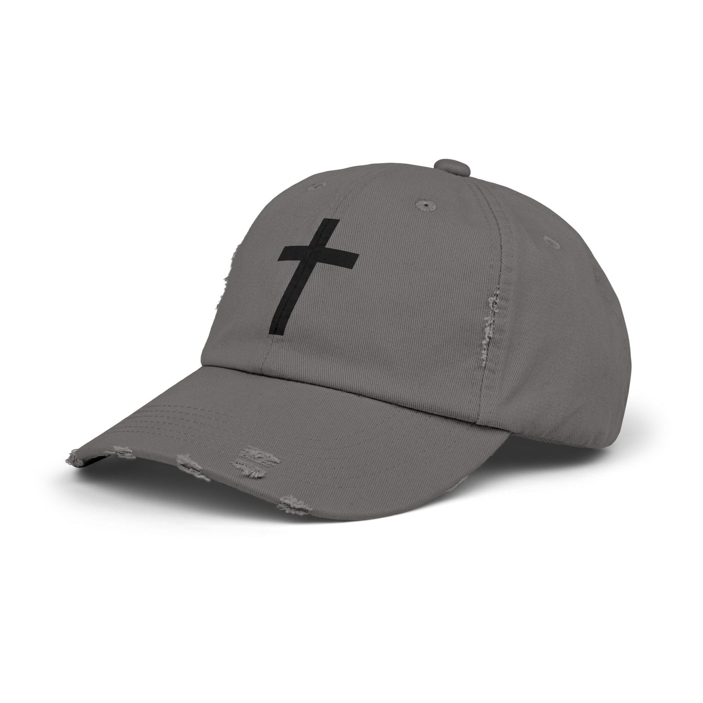 Distressed Cap with Cross