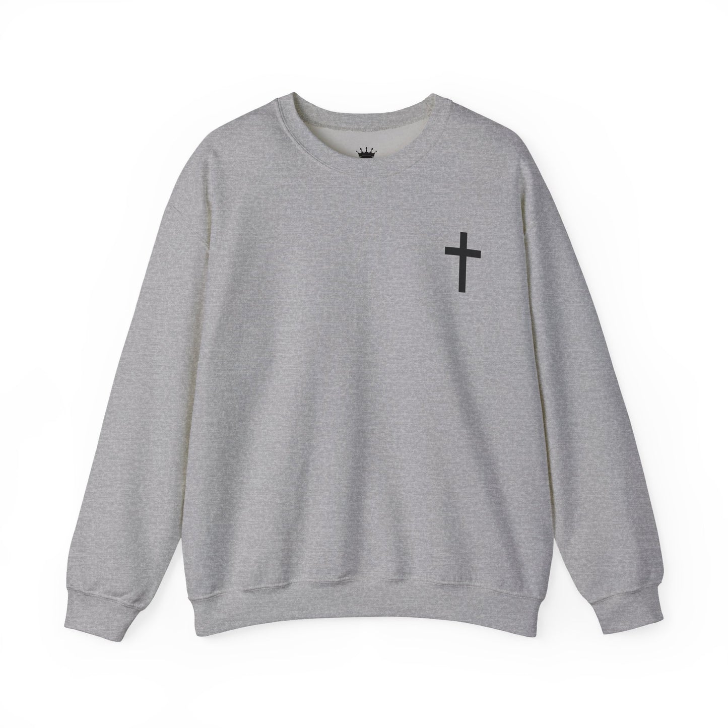 Cross Crewneck Sweatshirt with Matthew 6:9-13 Verse