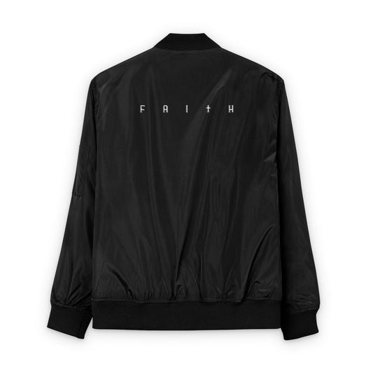 Embroided Cross Bomber Jacket
