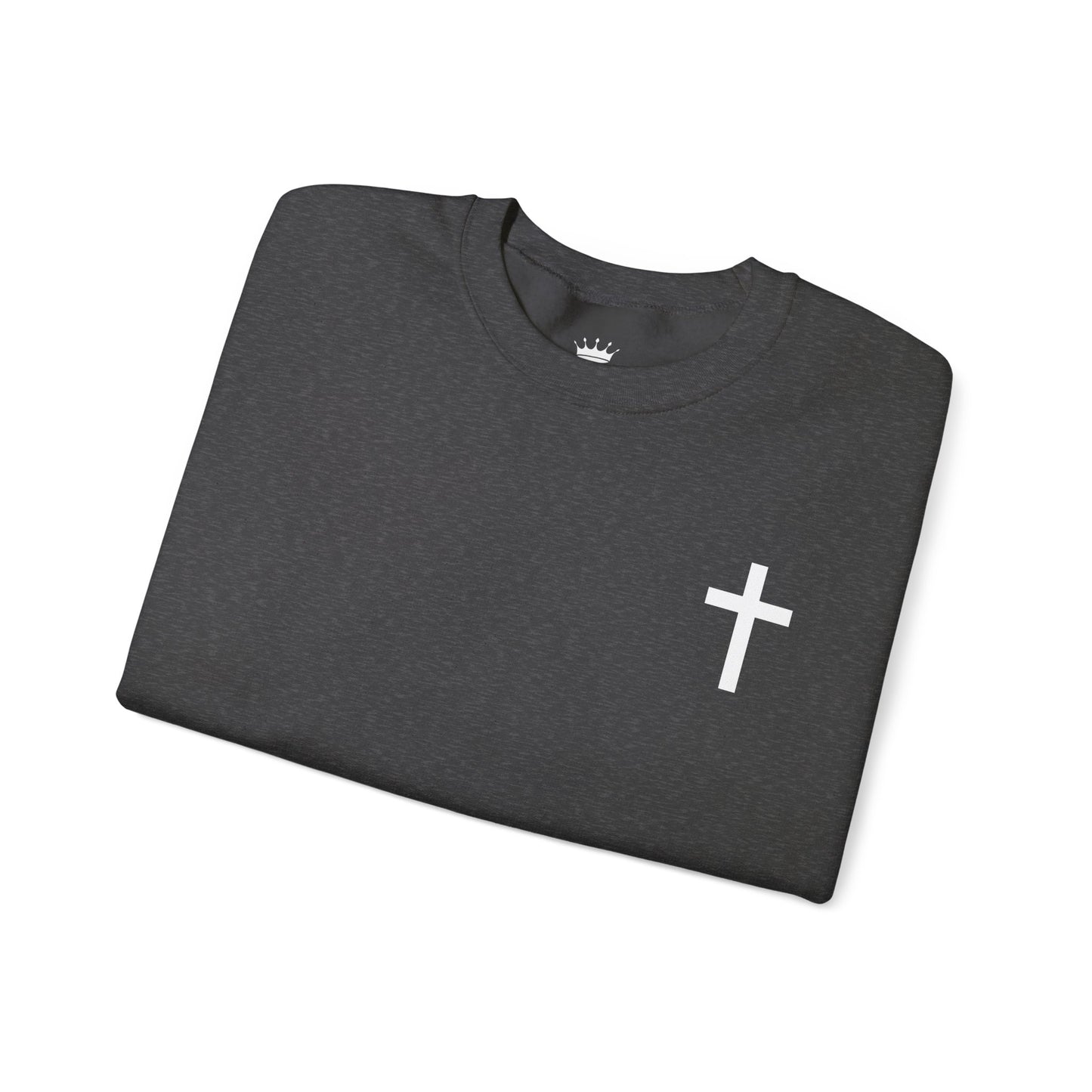 Cross Crewneck Sweatshirt with Matthew 6:9-13 Verse