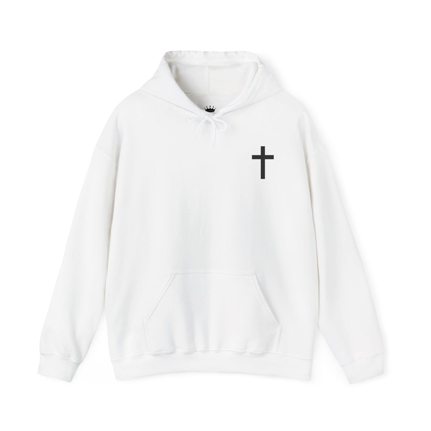 Christian Cross Hooded Sweatshirt with Matthew 6:9-13 Verse