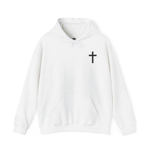 Christian Cross Hooded Sweatshirt with Matthew 6:9-13 Verse