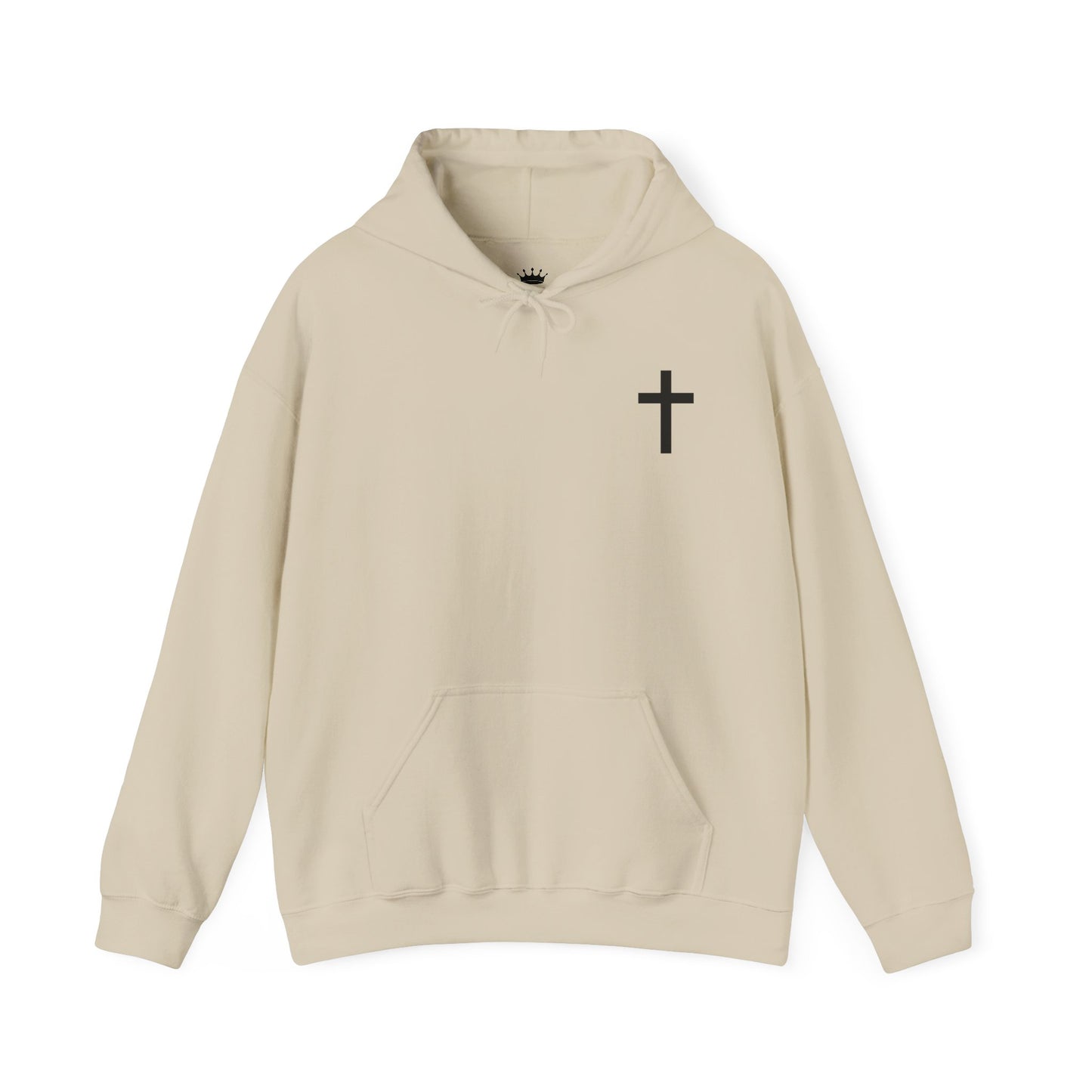 Christian Cross Hooded Sweatshirt with Matthew 6:9-13 Verse