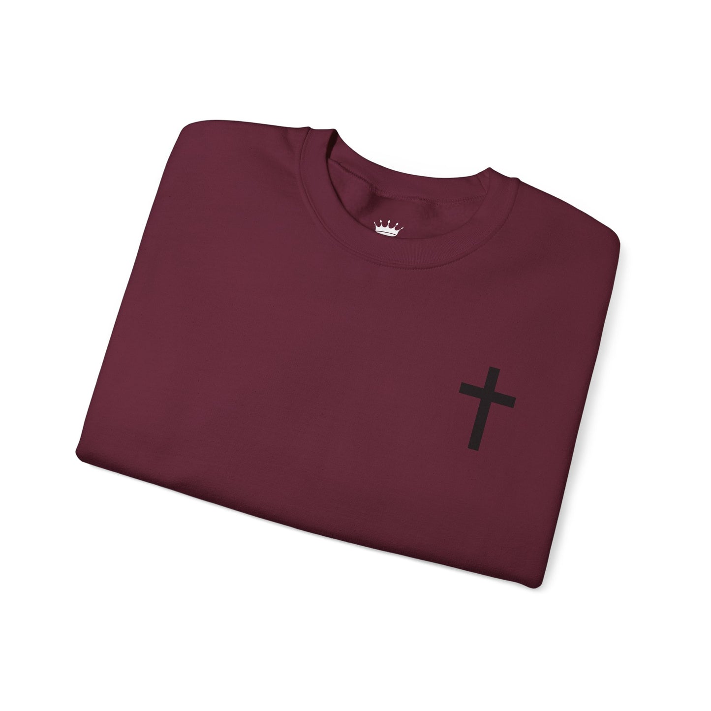 Cross Crewneck Sweatshirt with Matthew 6:9-13 Verse