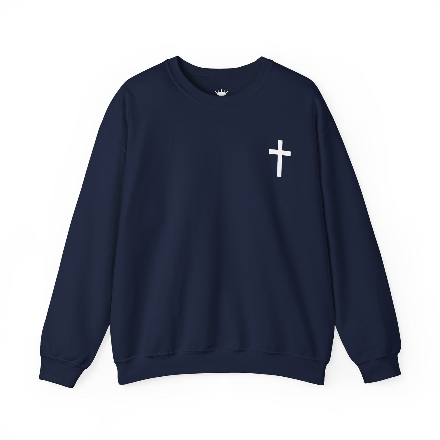 Cross Crewneck Sweatshirt with Matthew 6:9-13 Verse