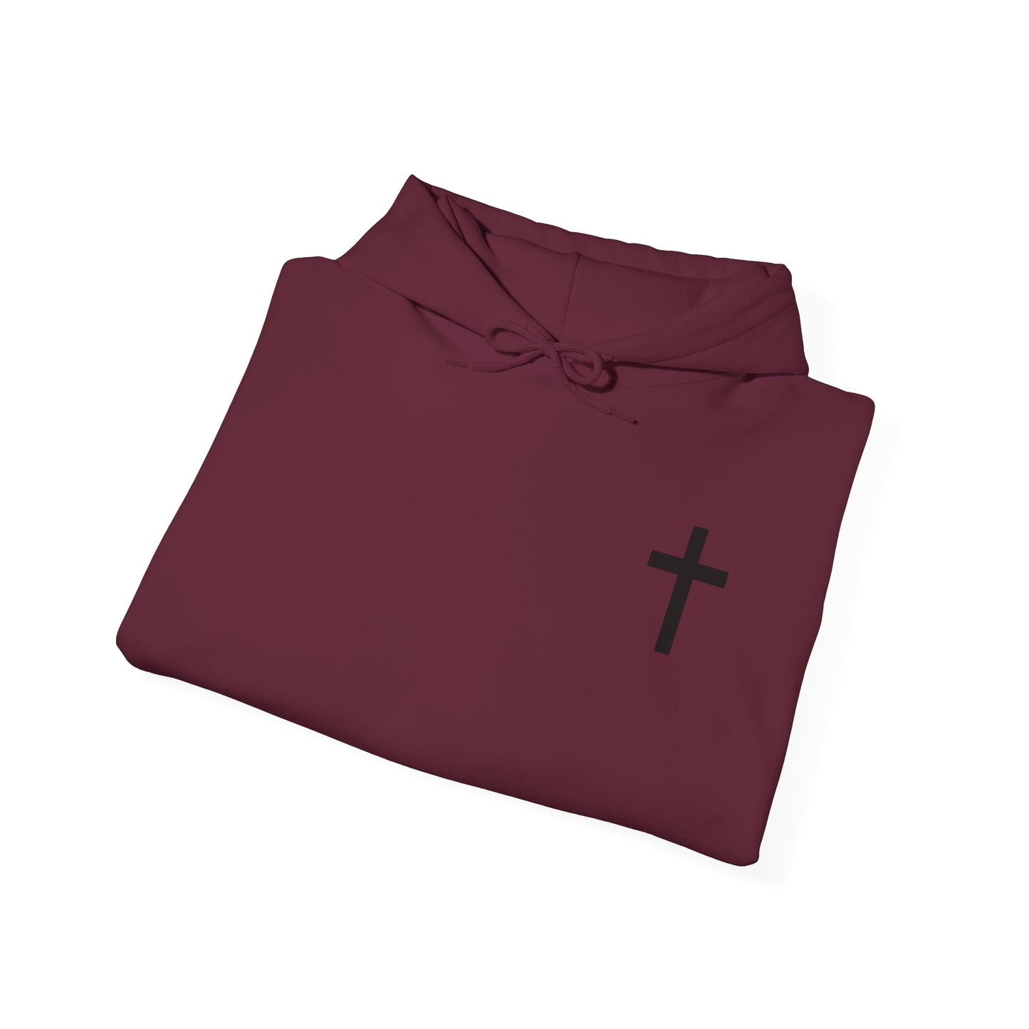 Christian Cross Hooded Sweatshirt with Matthew 6:9-13 Verse