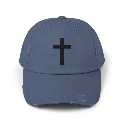 Distressed Cap with Cross
