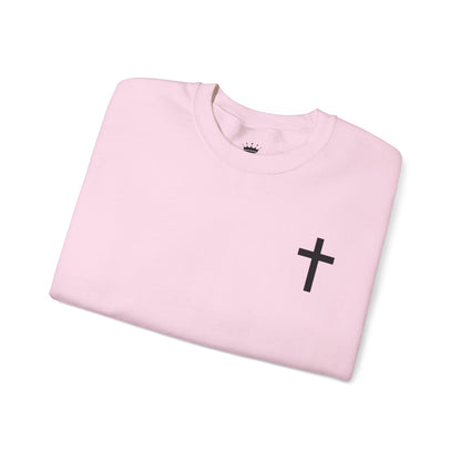 Cross Crewneck Sweatshirt with Matthew 6:9-13 Verse