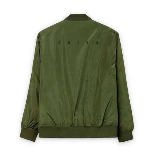 Embroided Cross Bomber Jacket