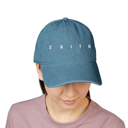 Faith Embroidered Denim Hat