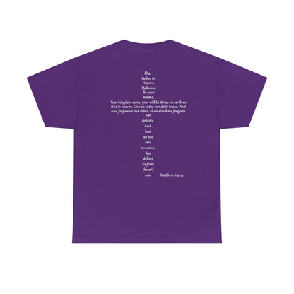 Christian Cross Unisex Tee with Matthew 6:9-13 Prayer