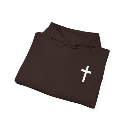 Christian Cross Hooded Sweatshirt with Matthew 6:9-13 Verse