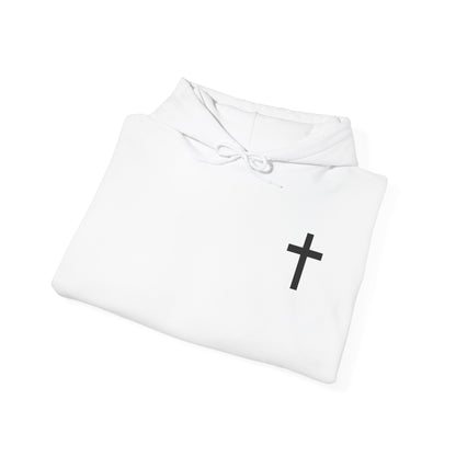 Christian Cross Hooded Sweatshirt with Matthew 6:9-13 Verse
