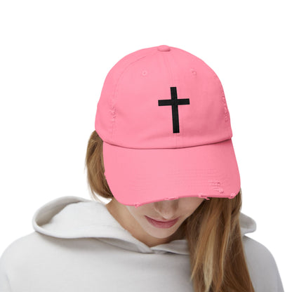 Distressed Cap with Cross