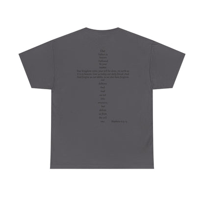 Christian Cross Unisex Tee with Matthew 6:9-13 Prayer
