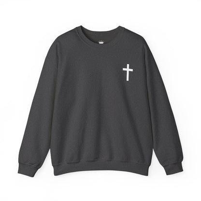 Cross Crewneck Sweatshirt with Matthew 6:9-13 Verse