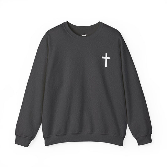 Cross Crewneck Sweatshirt with Matthew 6:9-13 Verse